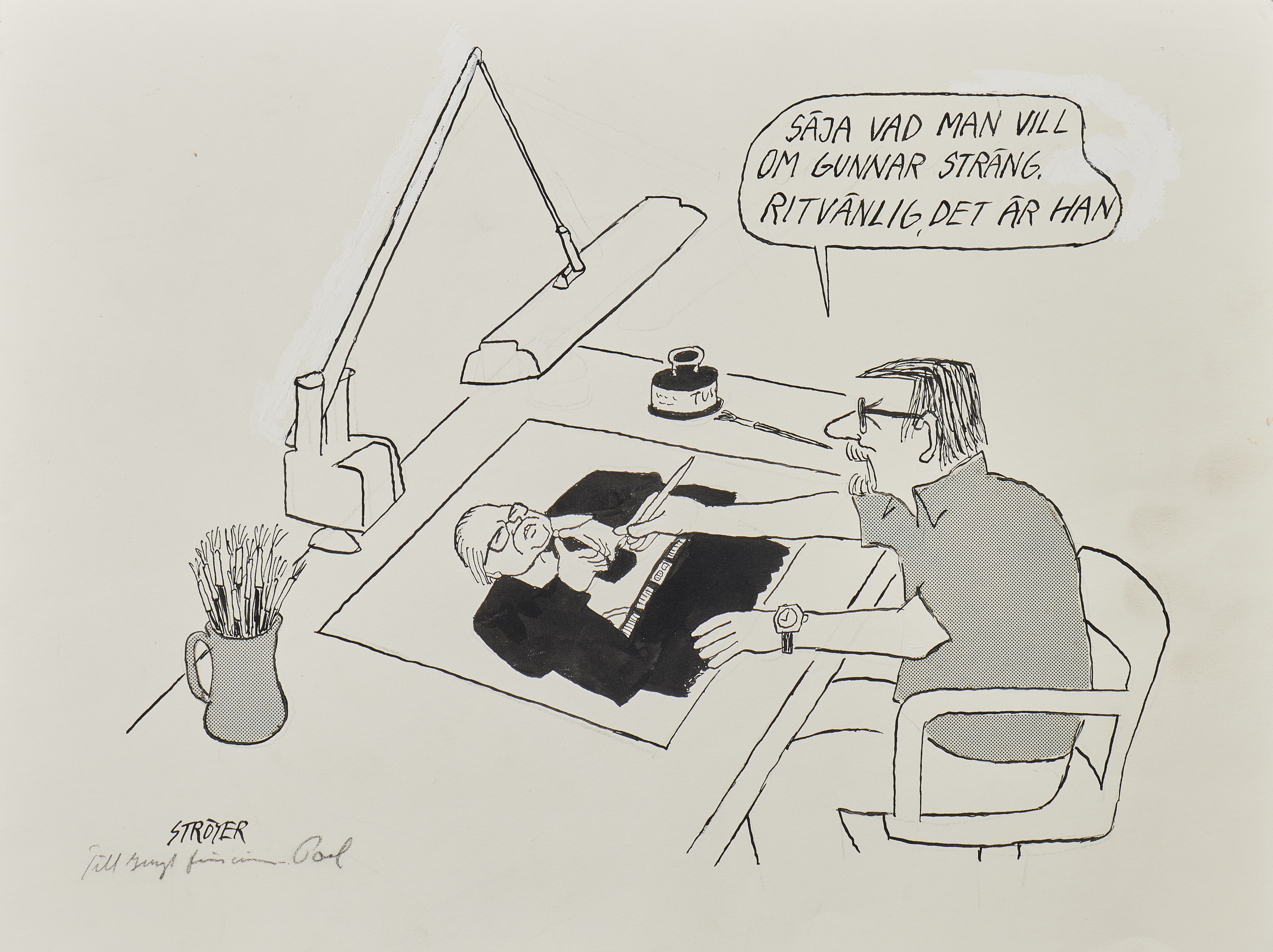 Blandteknik, Poul Ströyer (1923-1996), Sverige. Signerad, blandteknik ...