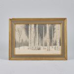 Serigrafi, Jerry Roupe (1919-2005), 'Tidig vår över Brunnsviken', Sign ...